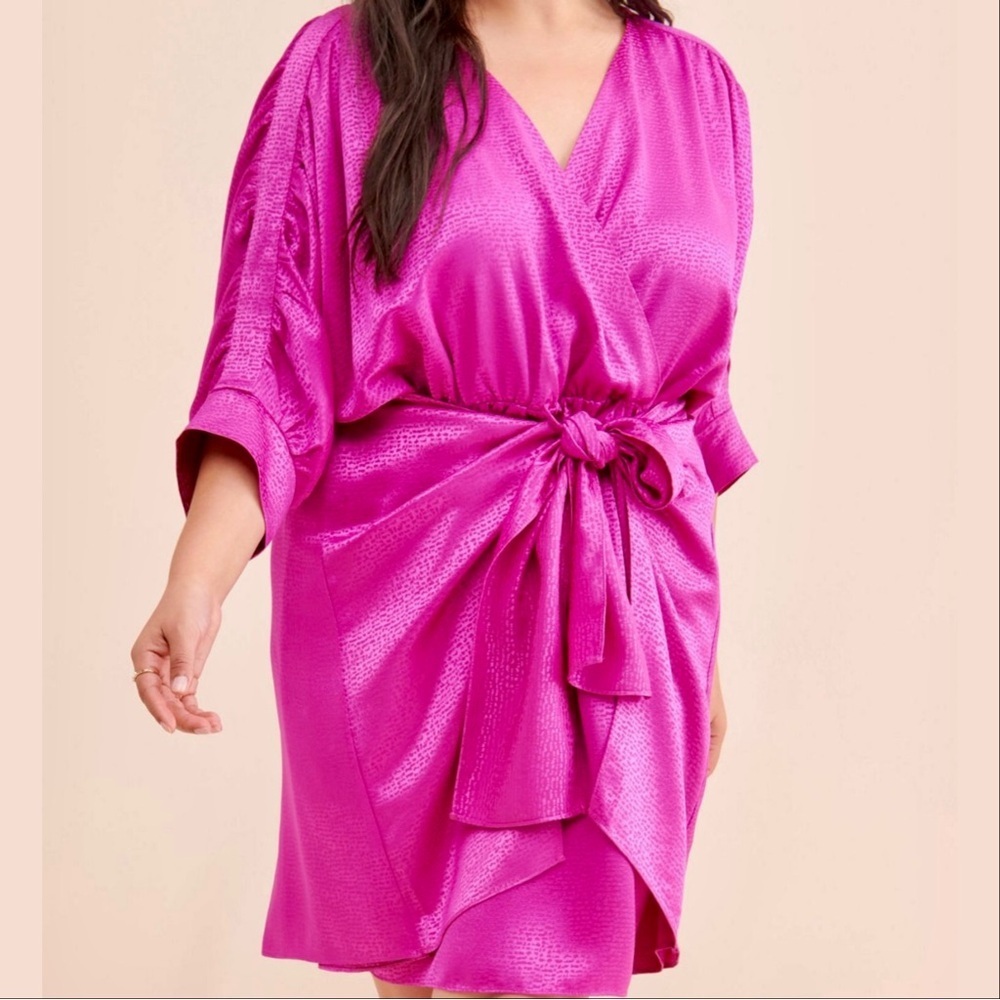 NWT Callahan ‘Sami’ Wrap Mini Dress in Fucshia / Magenta Pink Size XS